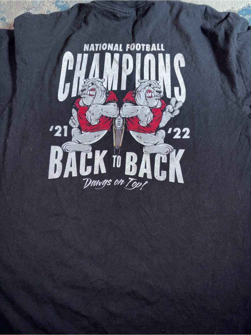 Black Old Row Georgia Bulldogs 'Champions Back to Back' Short Sleeve T-Shirt UGA